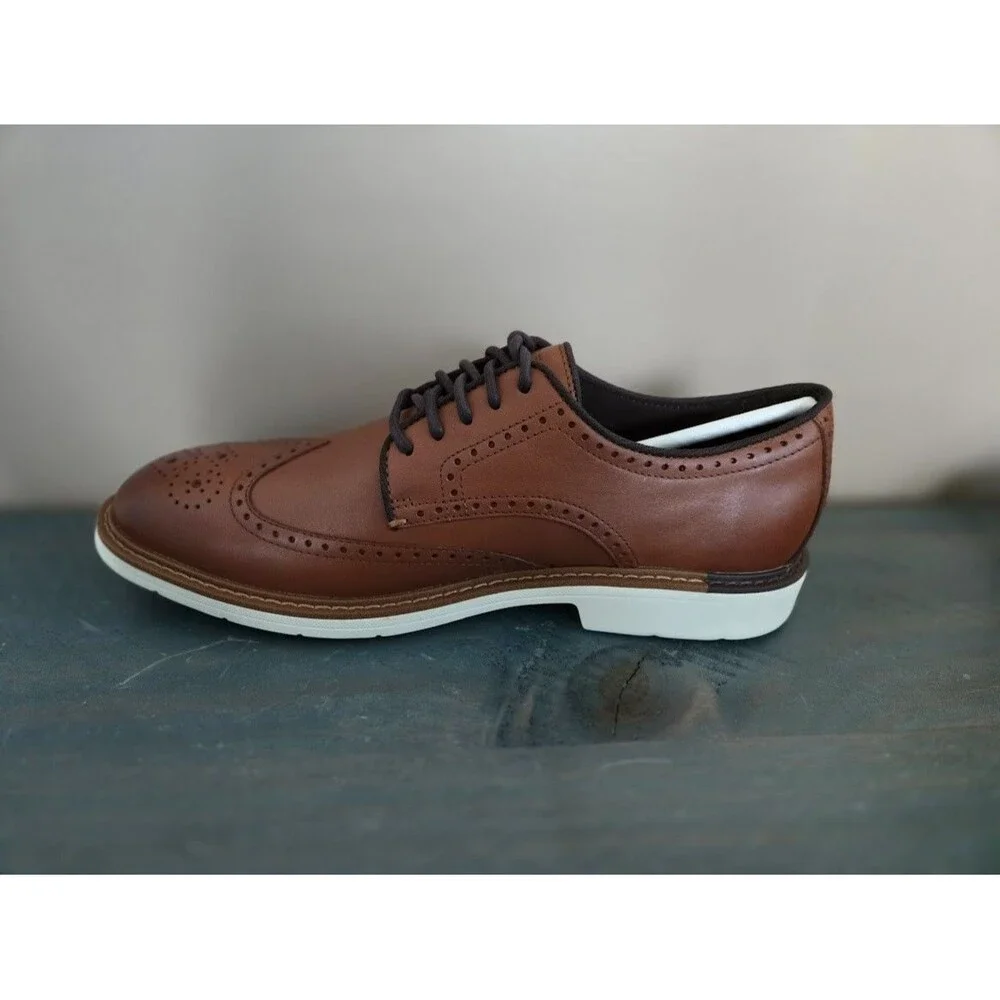 Cole Haan Go To Wing Oxford Wingtip Dress Shoes - British Tan Mens 10.5 M NEW